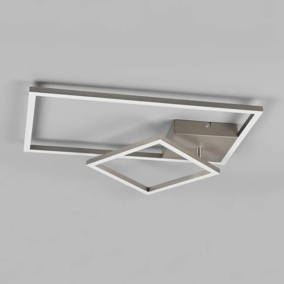 LED-taklampe Padella, svingbar, 4 000 K, nikkel