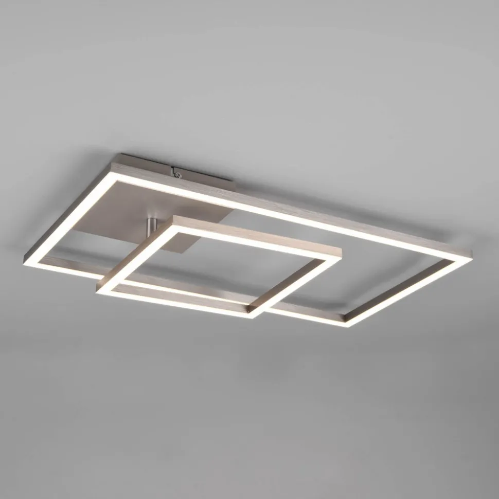 LED-taklampe Padella, svingbar, 4 000 K, nikkel