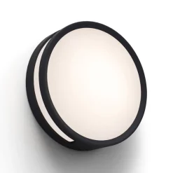 LED-taklampe Rola, utendørs, svart, Ø 18 cm