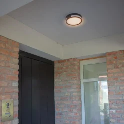 LED-taklampe Rola, utendørs, antrasitt, Ø 18 cm