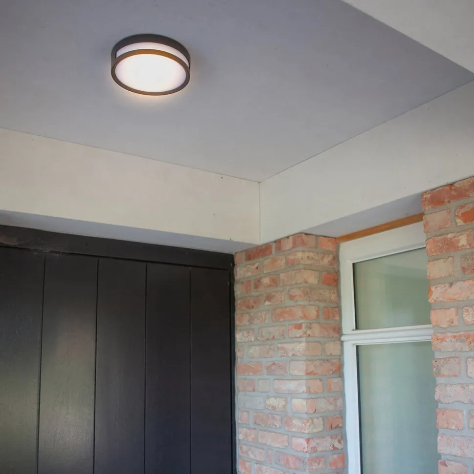 LED-taklampe Rola, utendørs, antrasitt, Ø 18 cm