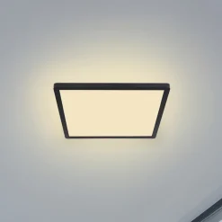 LED-taklampe Sapana, kantet, dimbar, svart