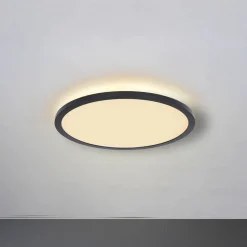 LED-taklampe Sapana, svart, rund, dimbar