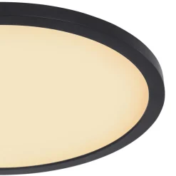 LED-taklampe Sapana, svart, rund, dimbar