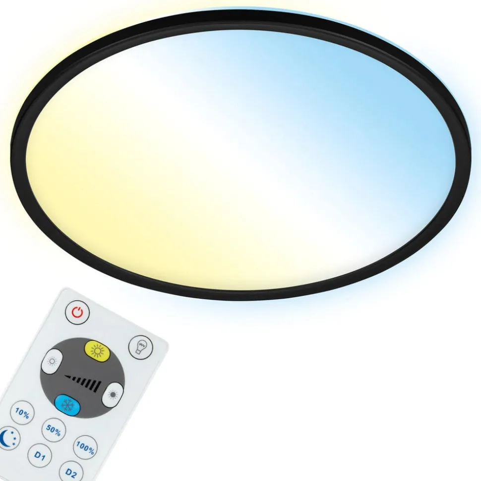 LED-taklampe Slim S dimbar CCT svart Ø 29 cm