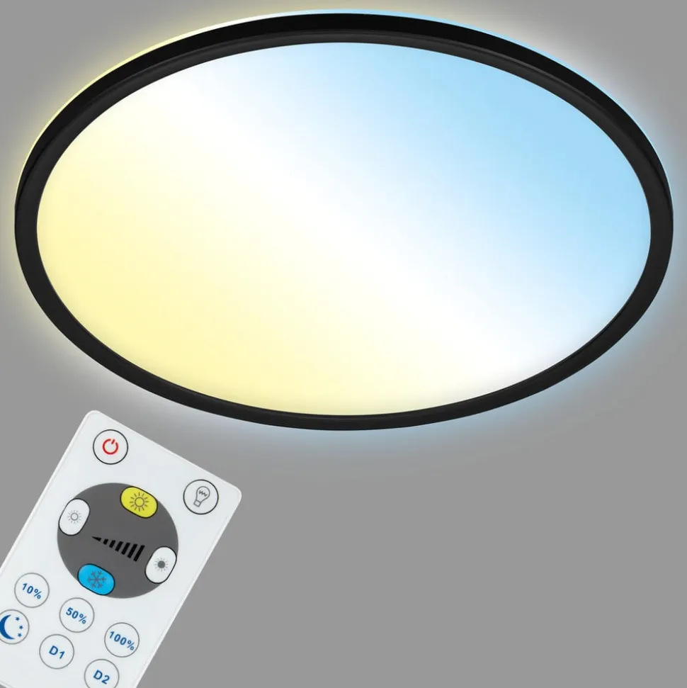 LED-taklampe Slim S dimbar CCT svart Ø 29 cm