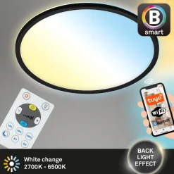 LED-taklampe Slim S dimbar CCT svart Ø 29 cm