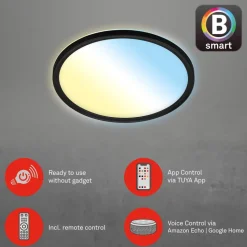 LED-taklampe Slim S dimbar CCT svart Ø 29 cm