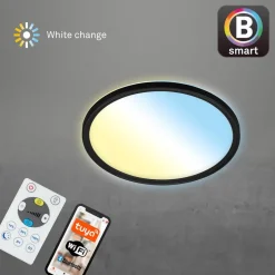 LED-taklampe Slim S dimbar CCT svart Ø 29 cm