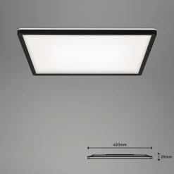 LED-taklampe Slim smart sort dim CCT 42x42cm