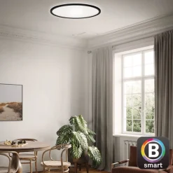 LED-taklampe Slim smart svart dim CCT Ø 42 cm
