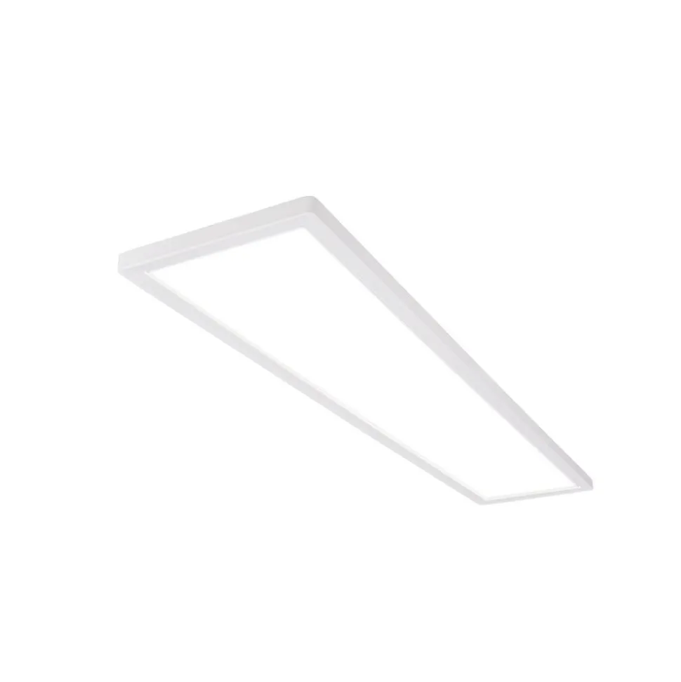 LED-taklampe Tava, hvit, plast, 98 cm, bakgrunnsbelysning