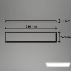 LED-taklampe Tava, hvit, plast, 98 cm, bakgrunnsbelysning