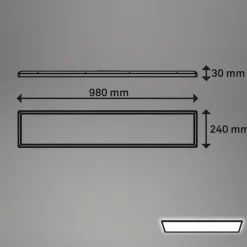 LED-taklampe Tava, svart, plast, 98 cm, bakgrunnsbelysning