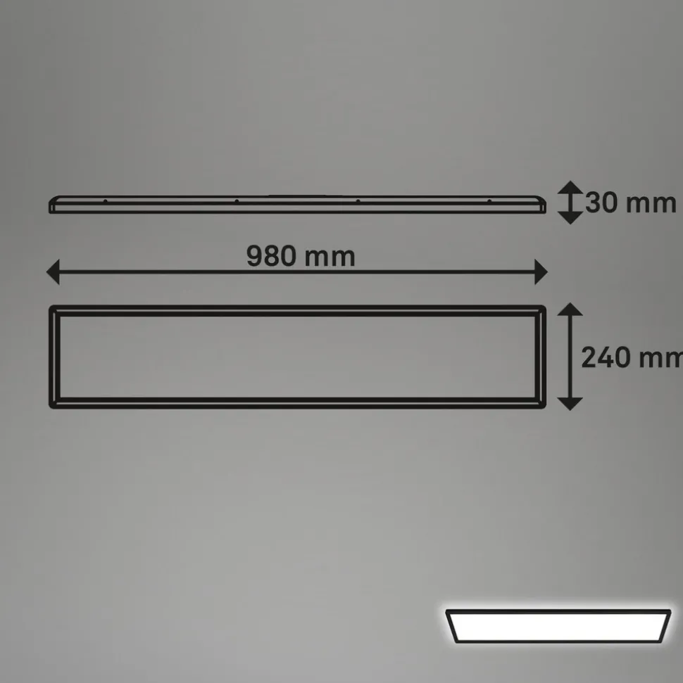 LED-taklampe Tava, svart, plast, 98 cm, bakgrunnsbelysning