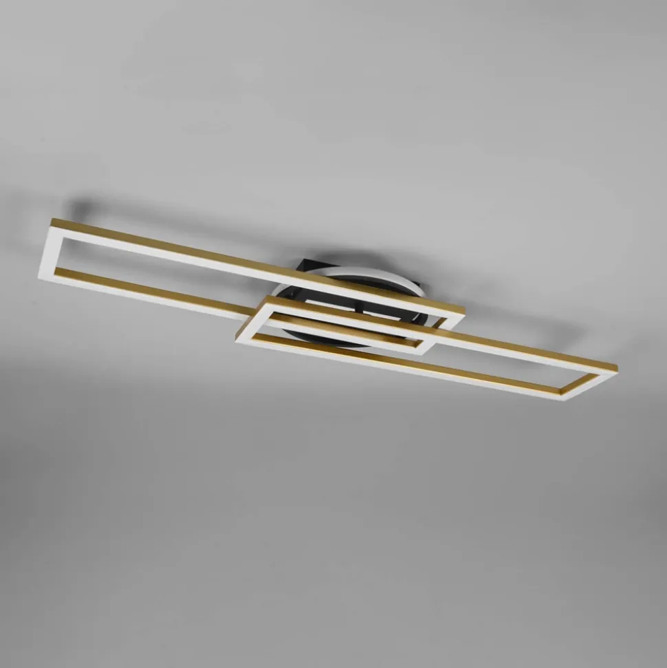 LED-taklampe Twister roterbar fjernktrl messing