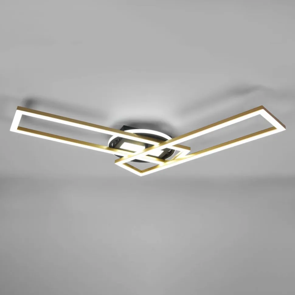 LED-taklampe Twister roterbar fjernktrl messing