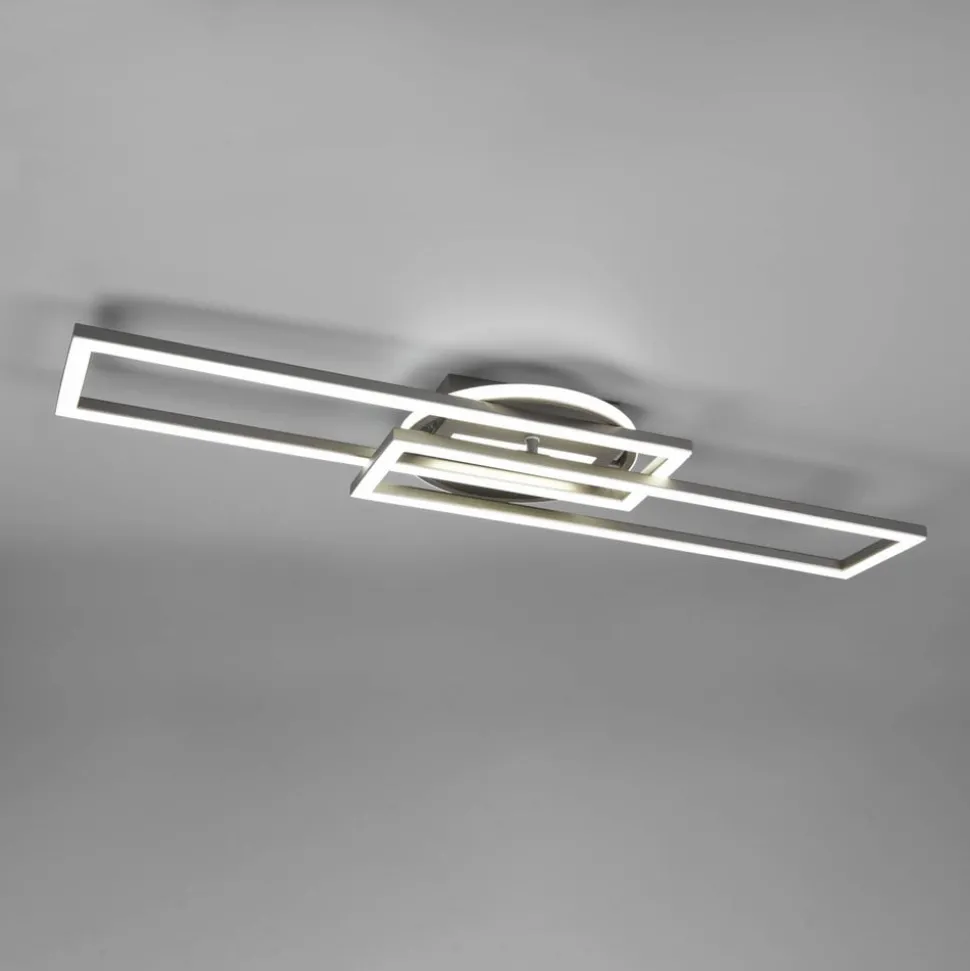 LED-taklampe Twister roterbar fjernkontroll nikkel