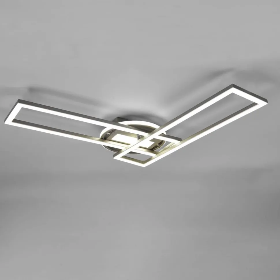 LED-taklampe Twister roterbar fjernkontroll nikkel