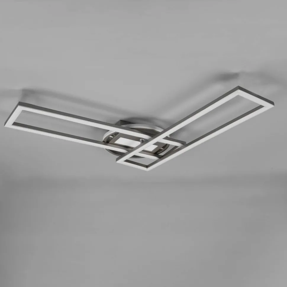 LED-taklampe Twister roterbar fjernkontroll nikkel