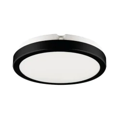 LED-taklampe Vera, svart, plast, Ø 22 cm, IP65