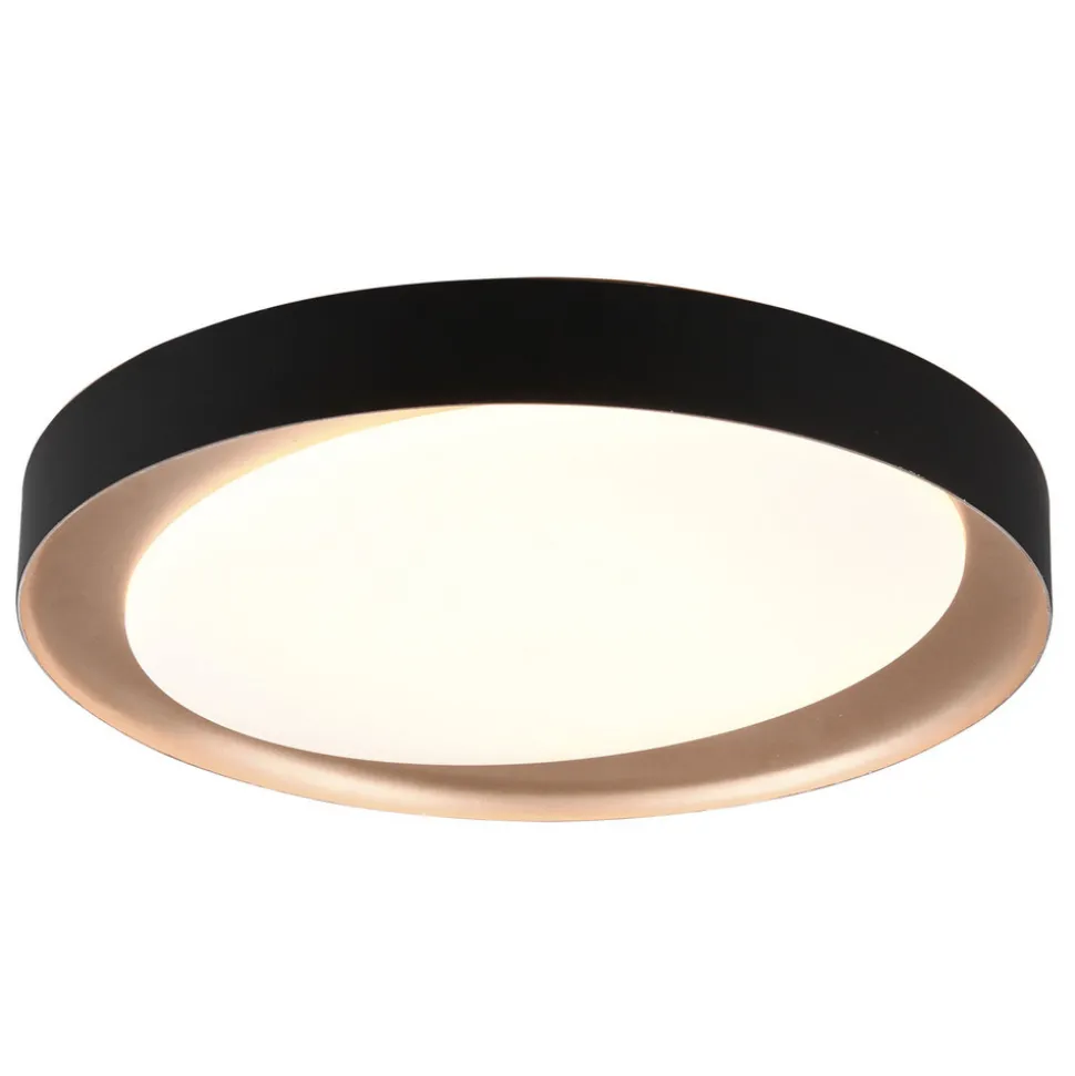 LED-taklampe Zeta tunable white, svart/gull