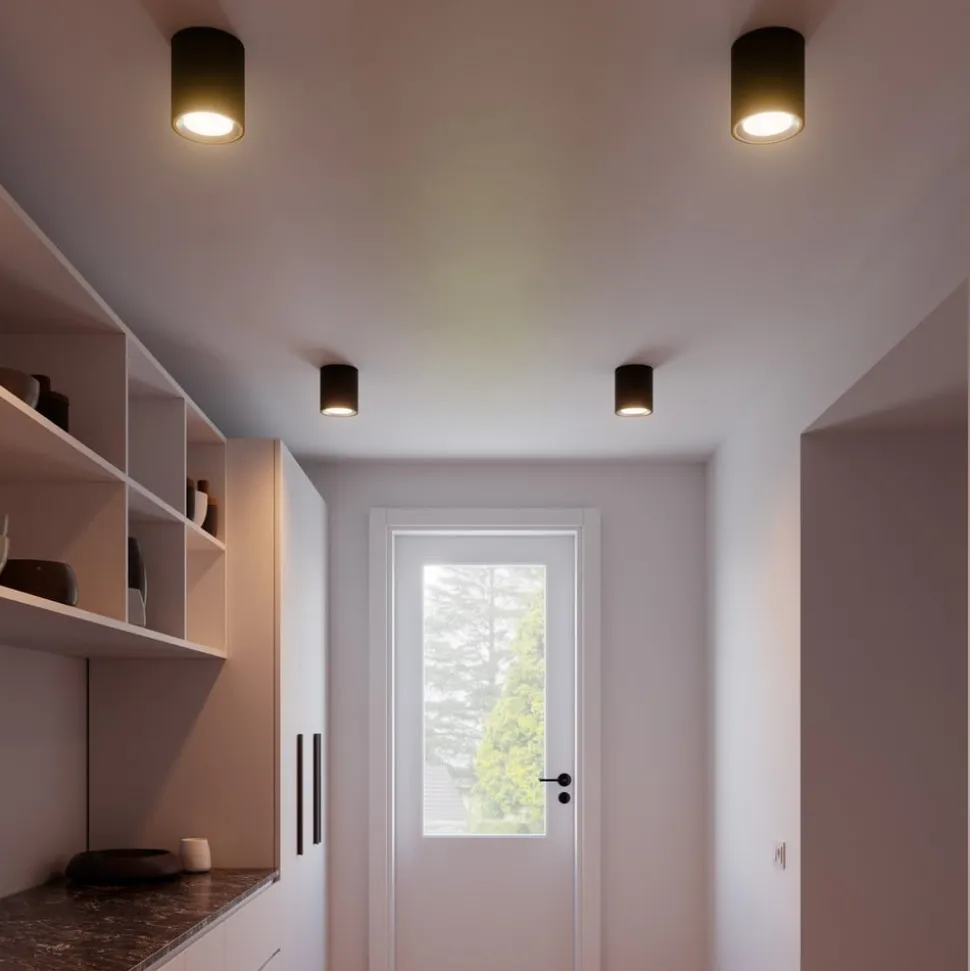 LED-takspot Landon Smart, svart, høyde 14 cm