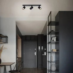 LED-takspot Marty, lengde 53 cm, sandsvart, 3 lys.