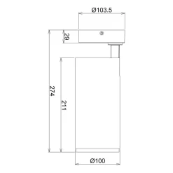 LED-takstrahler Lucea, justerbar, 30 W svart