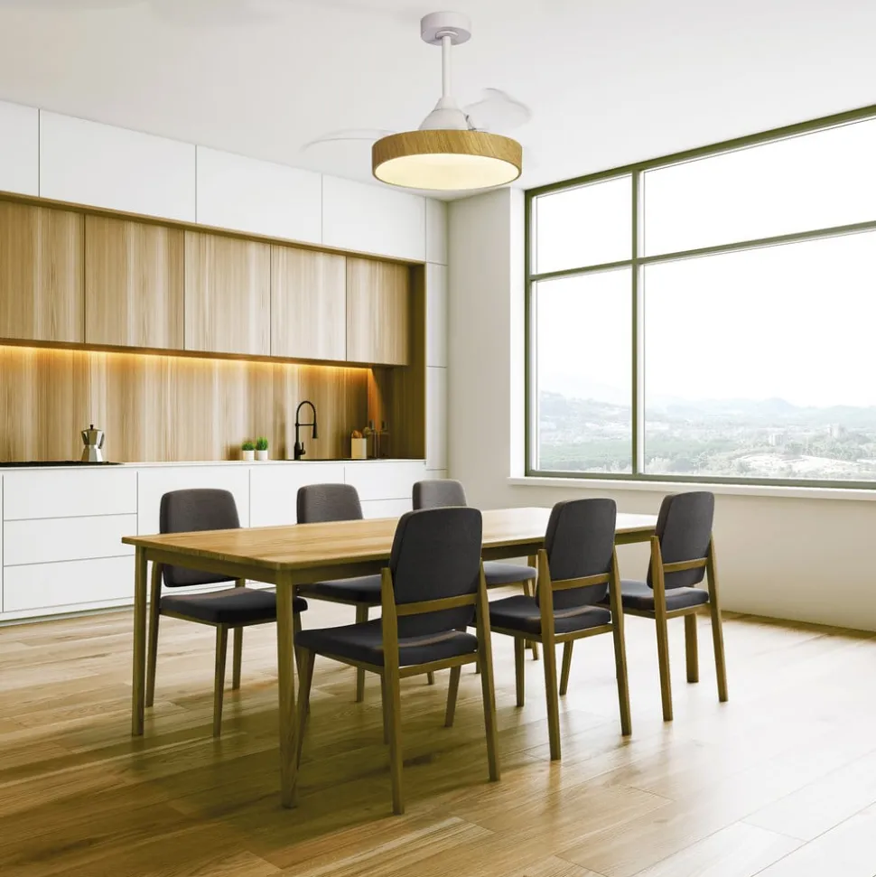 LED-takvifte Alaska Mini tre DC stille Ø 91 cm CCT