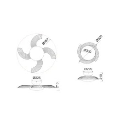 LED-takvifte Aloha hvit DC-motor stille Ø 90 cm CCT