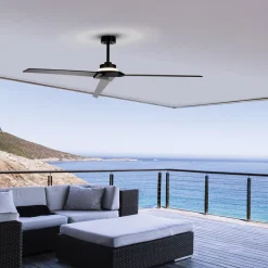 LED-takvifte Brisa svart/tre DC stille 175 cm CCT