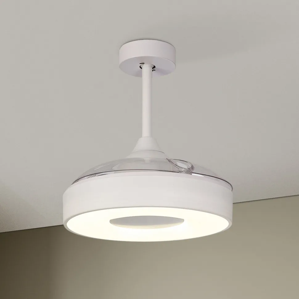 LED-takvifte Coin Mini hvit DC stille Ø 91 cm CCT