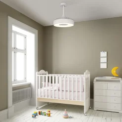 LED-takvifte Coin Mini hvit DC stille Ø 91 cm CCT