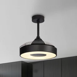 LED-takvifte Coin Mini svart DC stille Ø 91 cm CCT