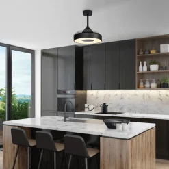 LED-takvifte Coin Mini svart DC stille Ø 91 cm CCT