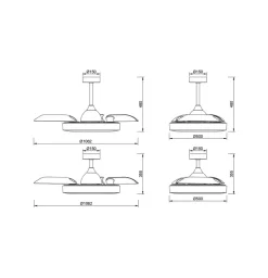 LED-takvifte Coin tre DC-motor stille Ø 106 cm CCT