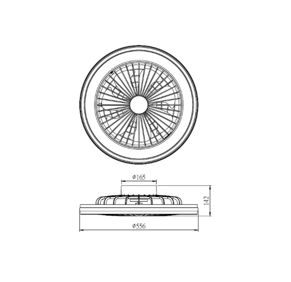 LED-takvifte Gamer Big hvit DC stille Ø 56 cm CCT RGB