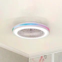 LED-takvifte Gamer hvit DC stille Ø 47 cm CCT RGB