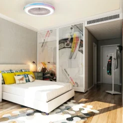 LED-takvifte Gamer hvit DC stille Ø 47 cm CCT RGB