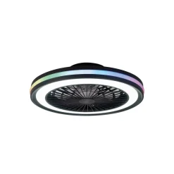 LED-takvifte Gamer svart DC stille Ø 47 cm CCT RGB