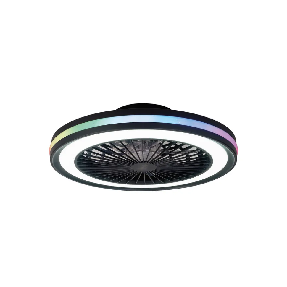 LED-takvifte Gamer svart DC stille Ø 47 cm CCT RGB