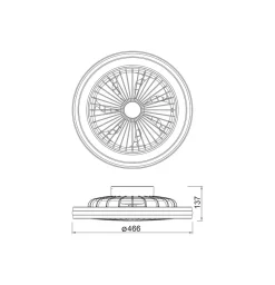 LED-takvifte Gamer svart DC stille Ø 47 cm CCT RGB