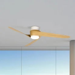 LED-takvifte Groenland, tre, DC stille Ø 122 cm CCT