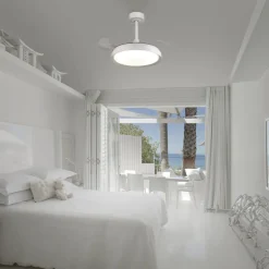 LED-takvifte Mistral Mini hvit DC stille Ø 91 cm CCT