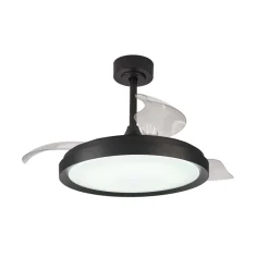 LED-takvifte Mistral, svart, DC stillegående Ø 106 cm CCT