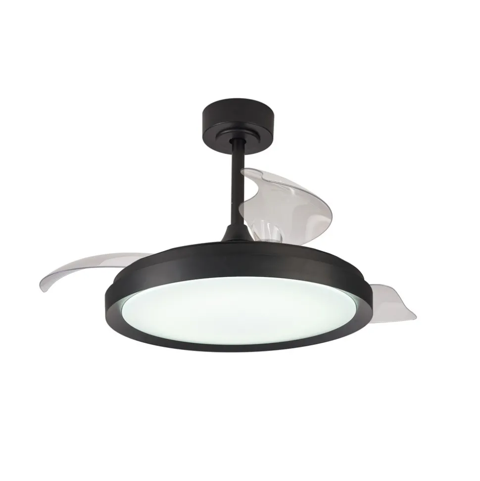 LED-takvifte Mistral, svart, DC stillegående Ø 106 cm CCT