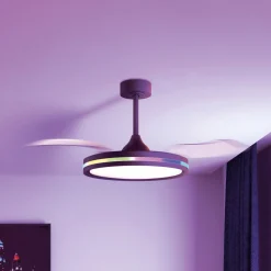 LED-takvifte Rafaga svart DC stille Ø 106 cm CCT RGB
