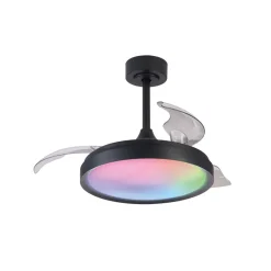LED-takvifte Siberia Mini svart stille 91 cm CCT RGB