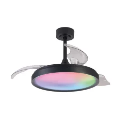 LED-takvifte Siberia svart DC stille Ø106cm CCT RGB